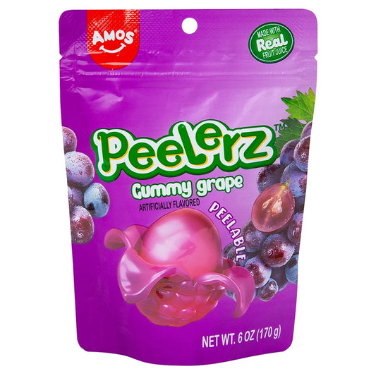 Amos Peelerz Gummy Grape Peg Bag 6oz (170g)
