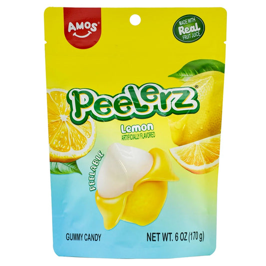 Amos Peelerz Gummy Lemon Peg Bag 6oz (170g)