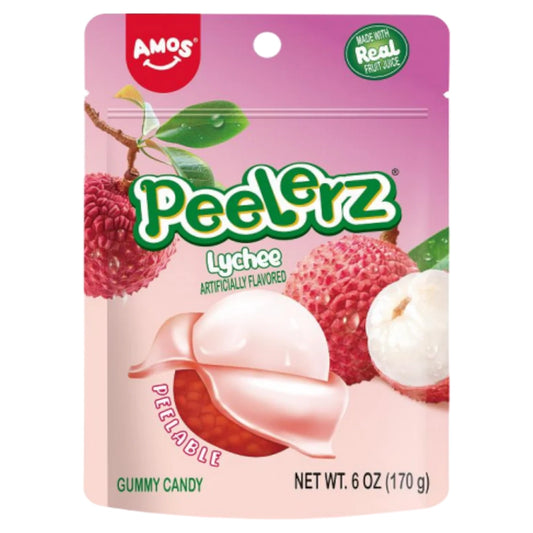Amos Peelerz Gummy Lychee Peg Bag 6oz (170g)