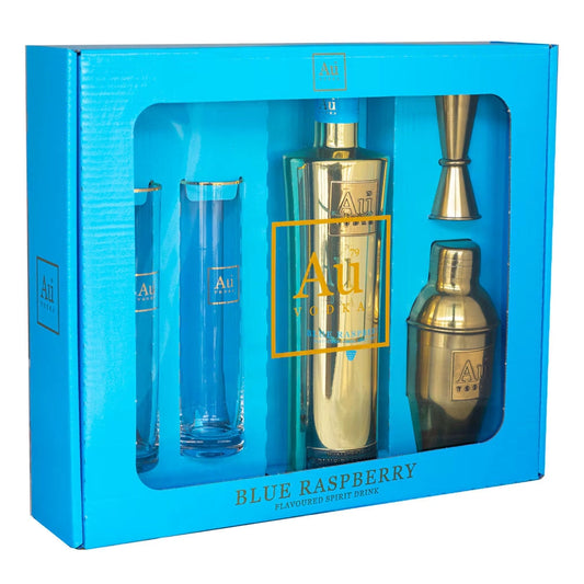 Au Vodka Blue Raspberry Gift Pack 70cl