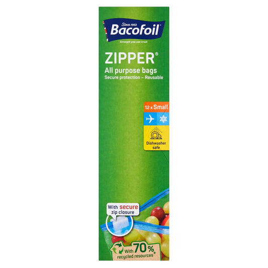 Bacofoil Zipper All Purpose Bags 12 Packs