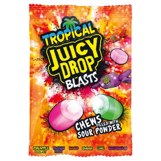 Bazooka Juicy Drops Blasts Tropical 120g