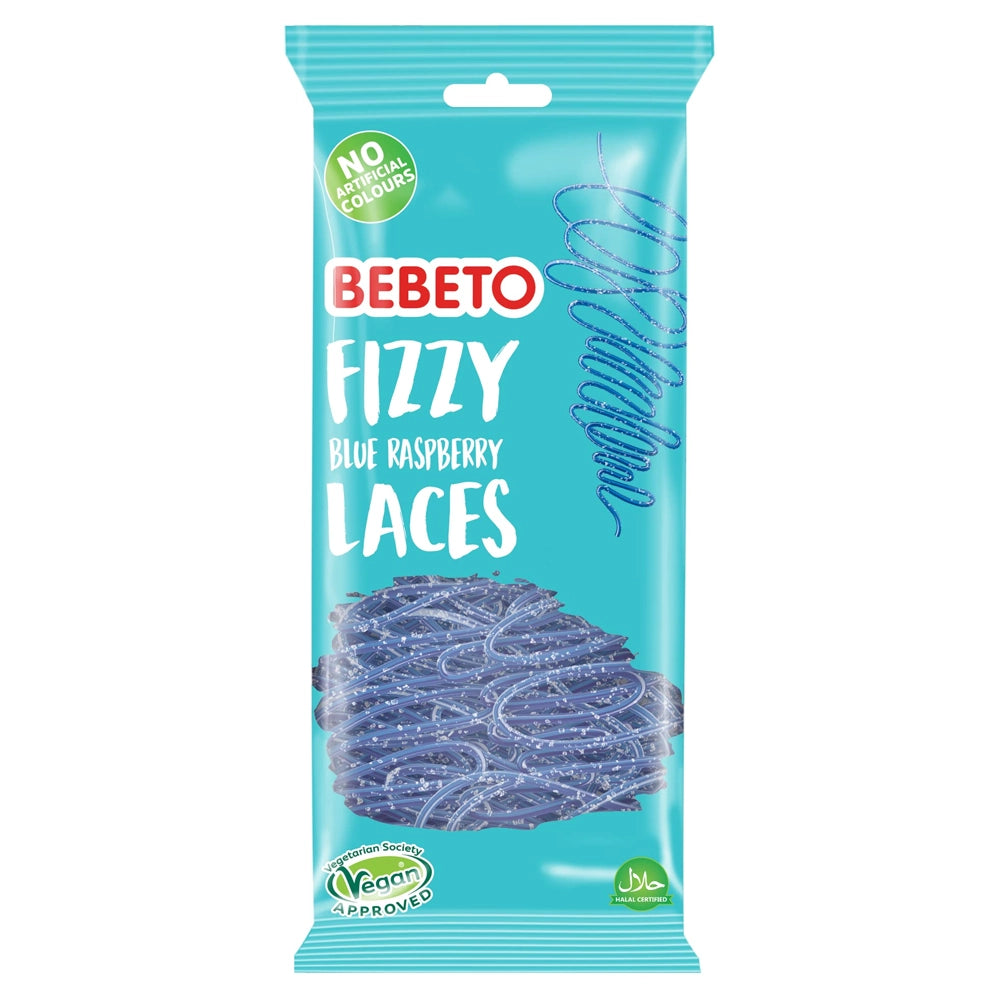 Bebeto Fizzy Blue Raspberry Laces 160g