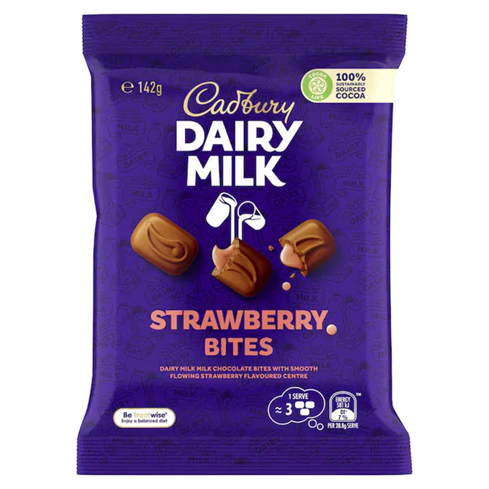 Cadbury Dairy Milk Strawberry Bites Chocolate Snack & Share 142g