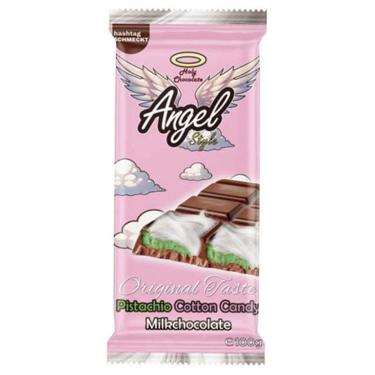 Dubai Style Chocolate Angel Holy 100g Cotton Candy Pistachio Cream Milk Chocolate