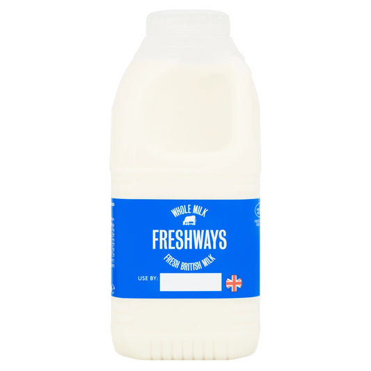 Freshways Fresh Whole Milk 1 Pint (568ml)