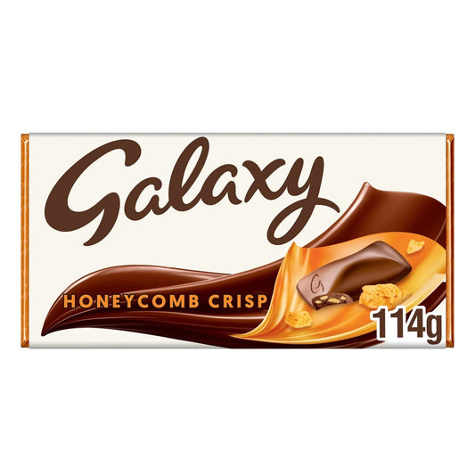 Galaxy Honeycomb Crisp Milk Chocolate Block Bar 114g