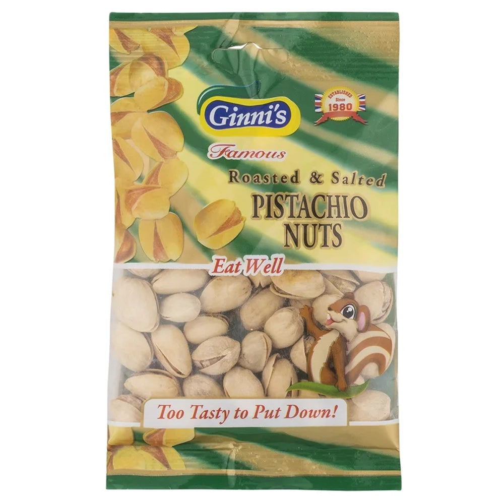Ginni’s Roasted & Salted Pistachio Nuts 100g