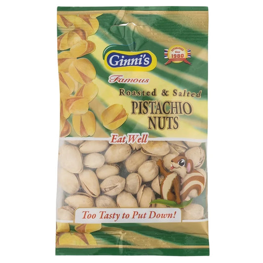 Ginni’s Roasted & Salted Pistachio Nuts 100g