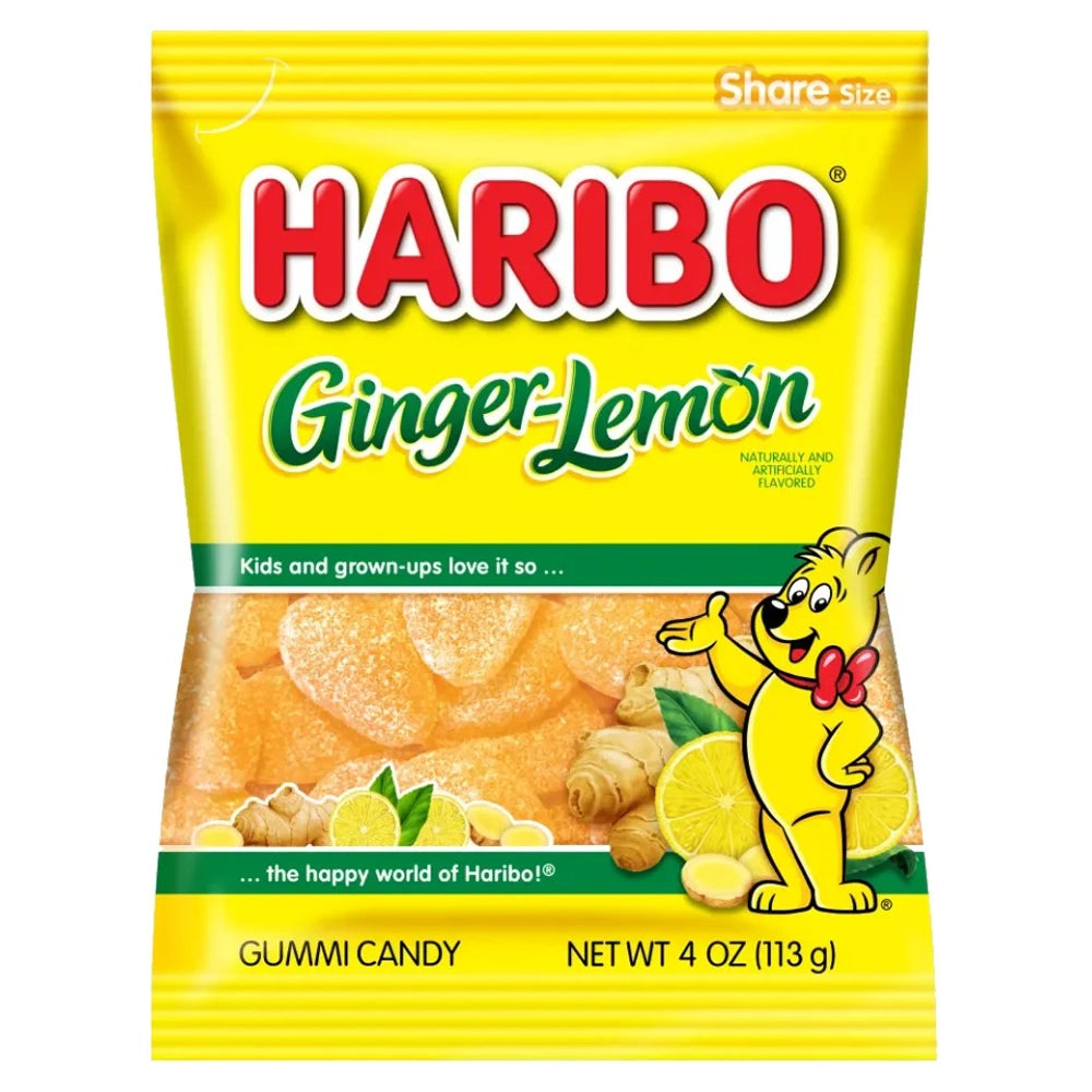 Haribo Ginger Lemon Peg Bags 4oz (113g)