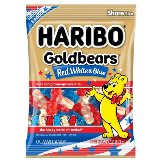 Haribo Gold Bears Red, White & Blue Peg Bag 4oz (113g)