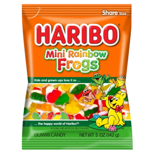 Haribo Mini Rainbow Frogs Peg Bags 5oz (142g)