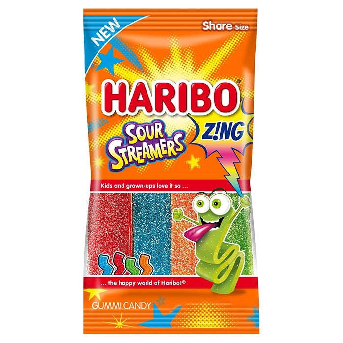 Haribo Sour Streamers Peg Bag 142g