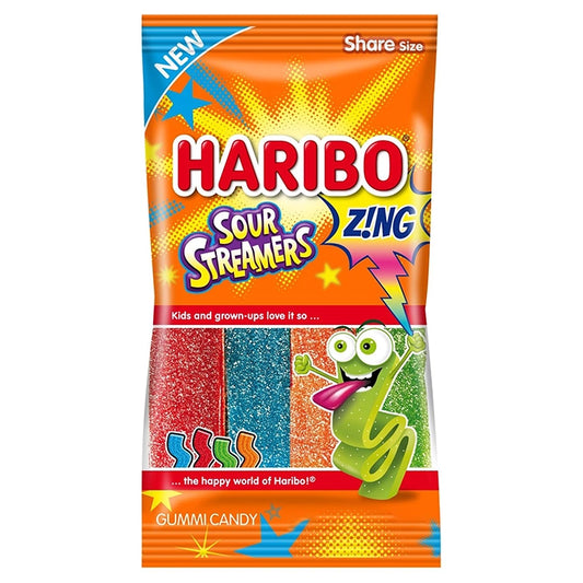 Haribo Sour Streamers Peg Bag 142g