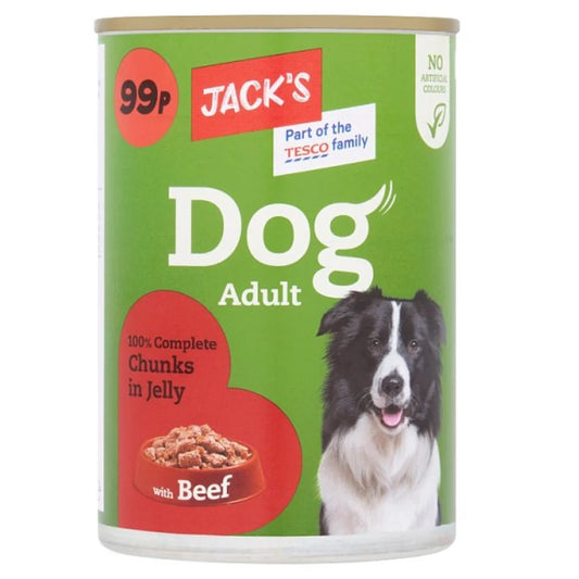 Jack's Dog Adult Beef Chunks in Jelly 415g