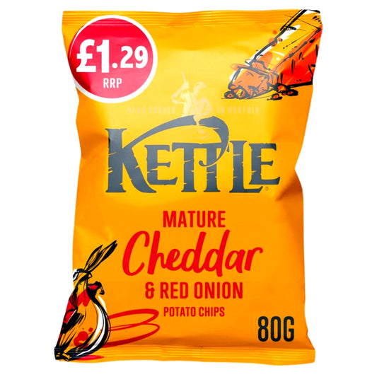 Kettle Mature Cheddar Red Onion 80g