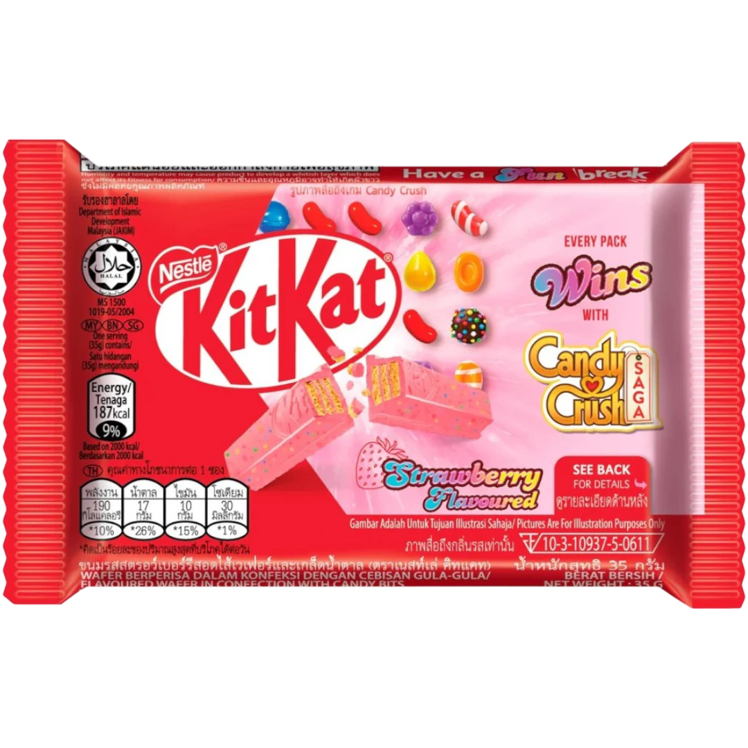 Kit Kat Candy Crush Strawberry Flavoured 35g (4 Fingers)
