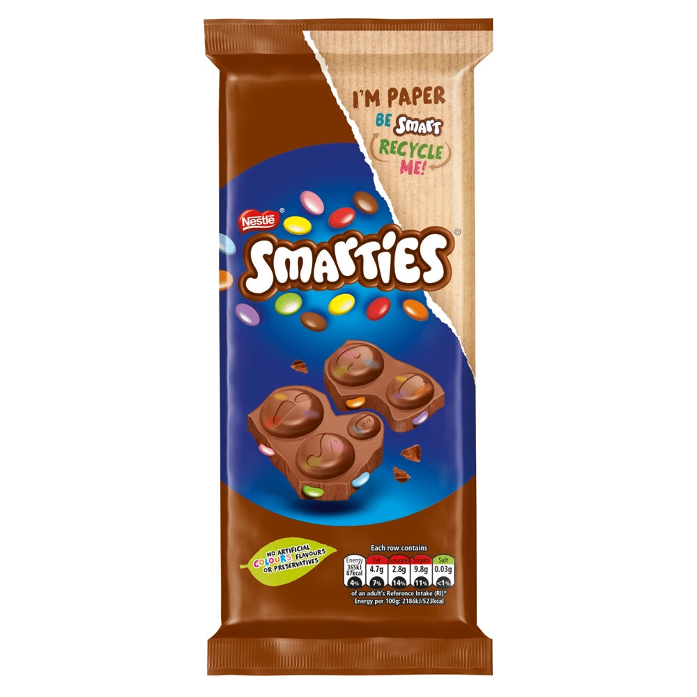 Nestle Smarties Milk Chocolate Bar 90g