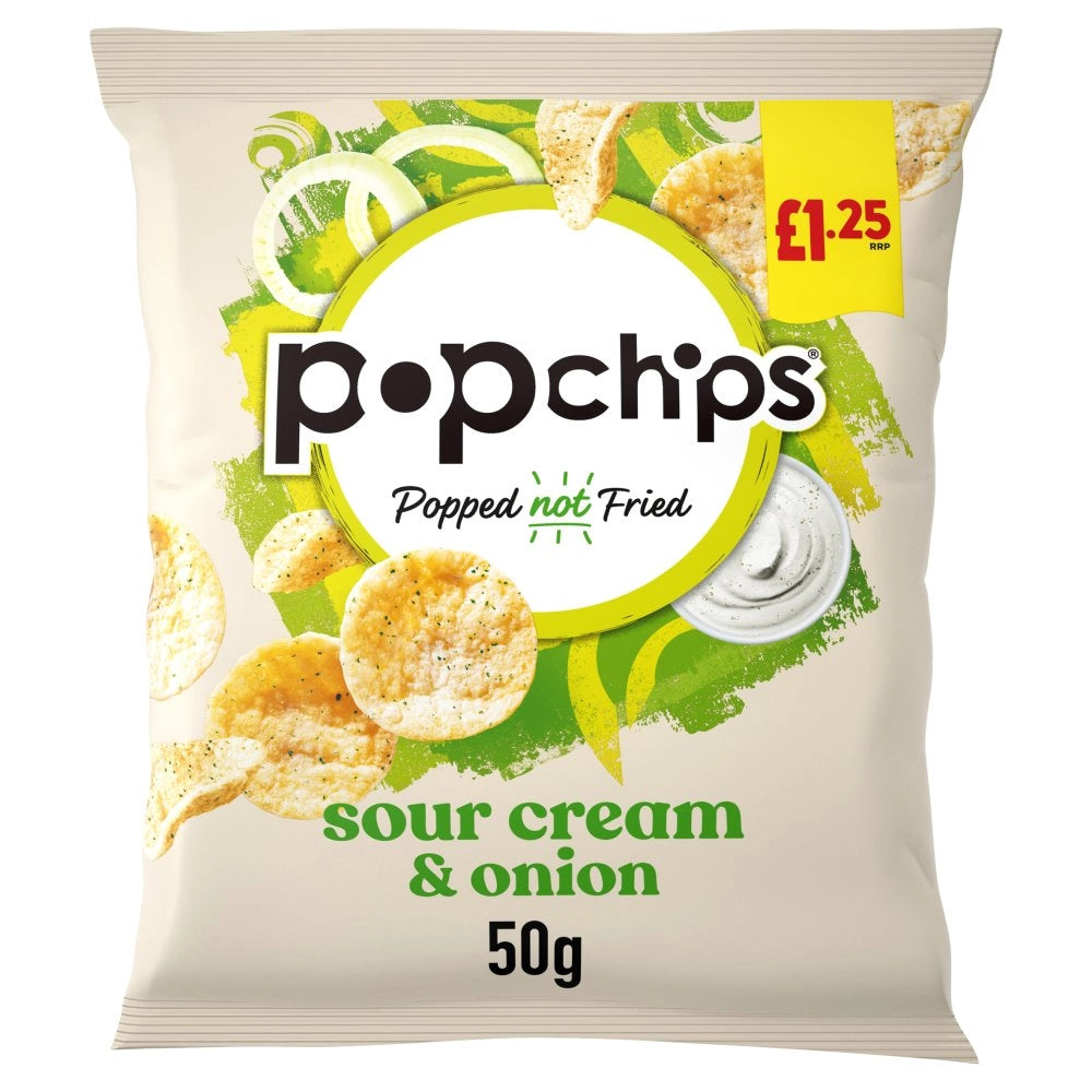 Pop Chips Sour Cream & Onion Crisps 50g