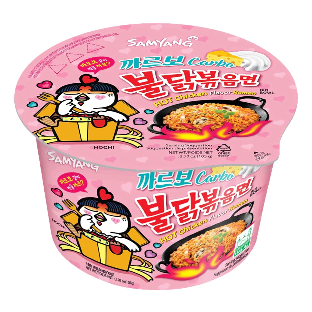 Samyang Buldak Carbonara Hot Chicken Flavour Ramen Noodles Big Bowl (Halal) 105g