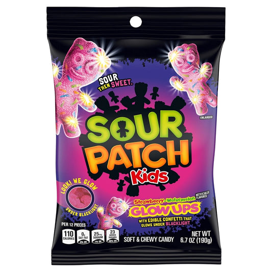 Sour Patch Kids Glow Ups Peg Bag 3.08oz (87g)