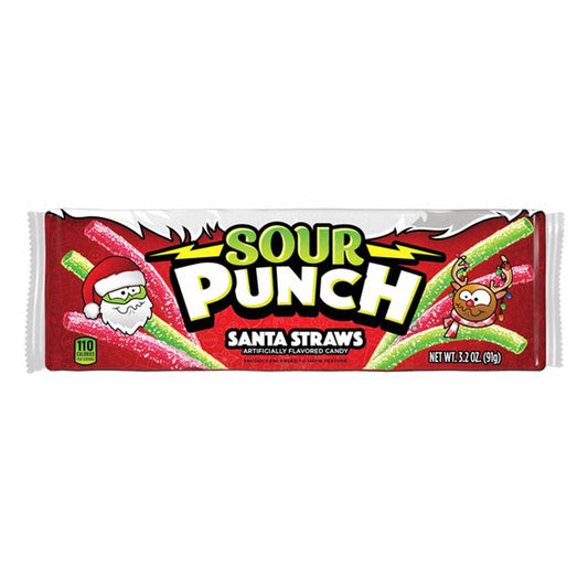 Sour Punch Santa Straws 3.2oz Tray