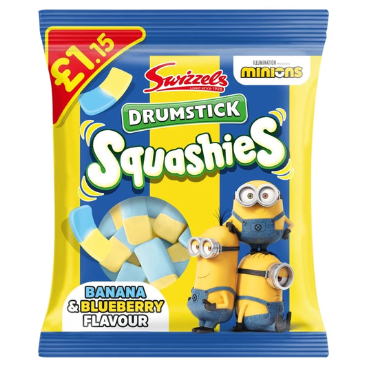 Swizzels Drumstick Squashies Minions Banana & Blueberry Bag 110g