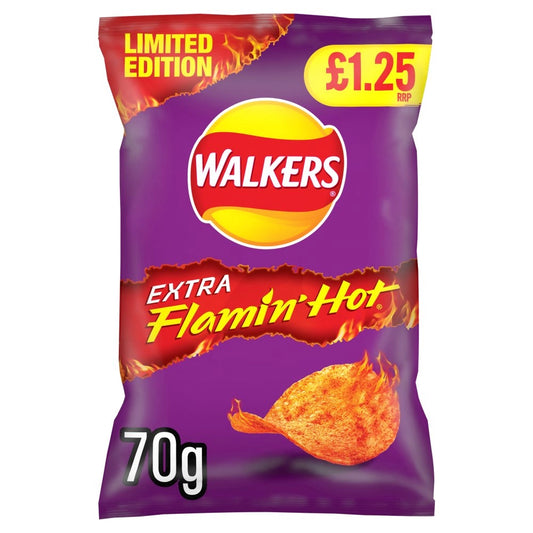 Walkers Extra Flamin' Hot Crisps Sharing Bag 70g