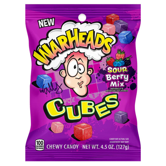 Warheads Berry Mix Cubes Peg Bag 4.5oz (127g)