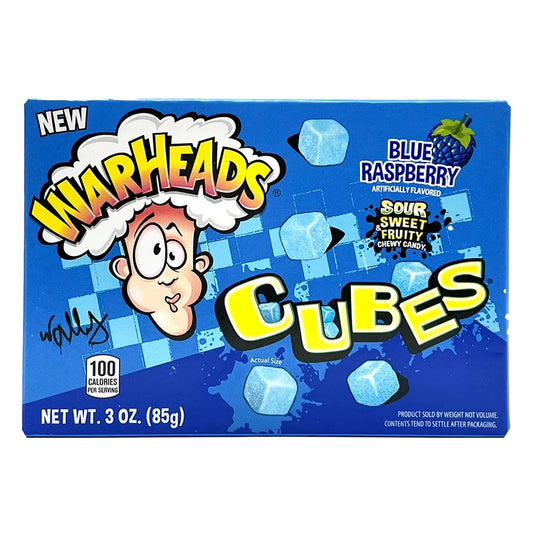 Warheads Blue Raspberry Cubes Theatre Box 85g