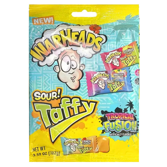 Warheads Sour Taffy Tropical Fusion Peg Bag 3.59oz (102g)